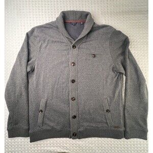 Ted Baker Men's Farfell Cardigan Size 6 Shawl Collar Gray Jumper XXL